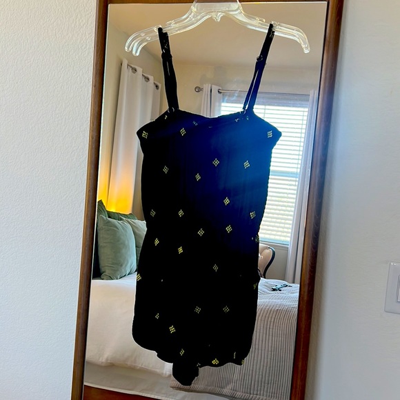 Black and yellow embroidered jumpsuit romper Beach coverup - Picture 3 of 3